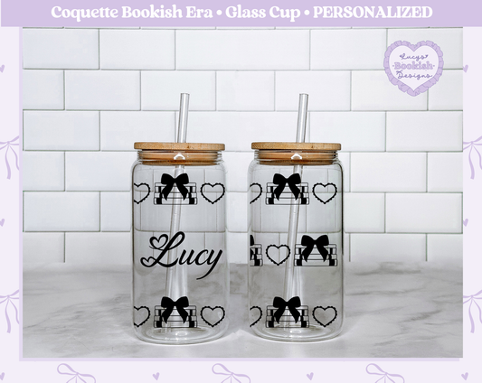 Coquette Bookish Era Glass Cup