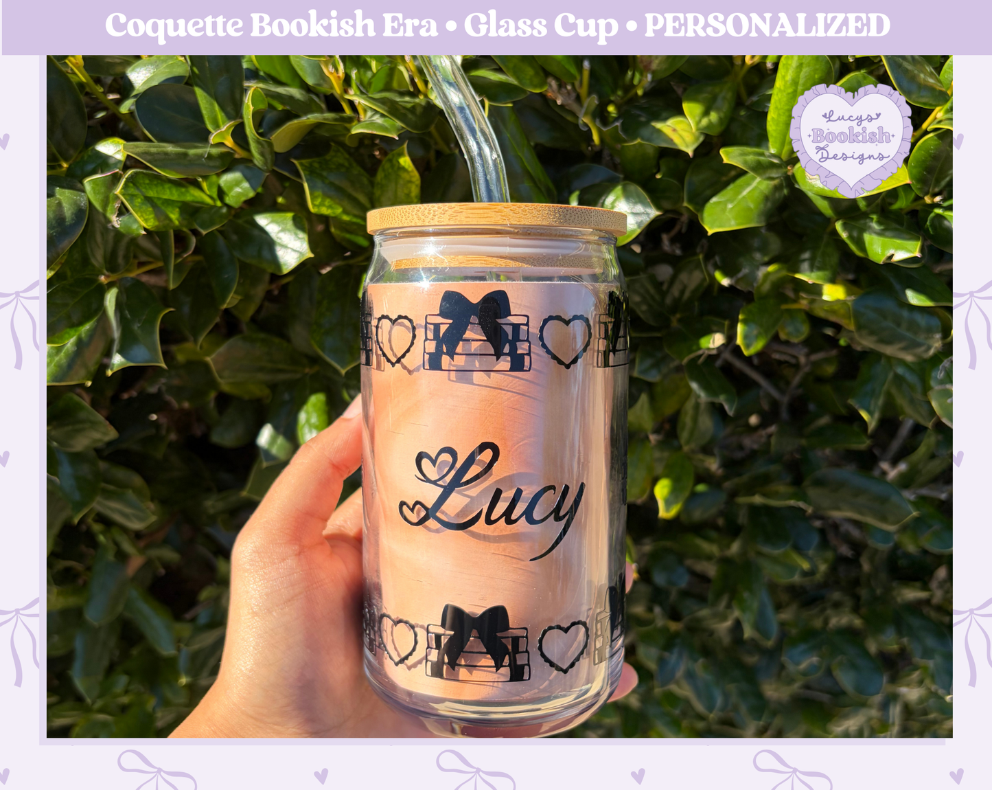 Coquette Bookish Era Glass Cup