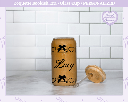 Coquette Bookish Era Glass Cup