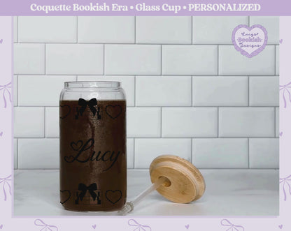 Coquette Bookish Era Glass Cup